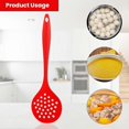 thumbnail image 3 of Silicone Skimmer Spoon Heat Resistant BPA Free Soup Strainer Slotted Spoon Kitchen Cooking Scoop Ladle for Filter Vegetable, Pasta and More (Red), 3 of 4