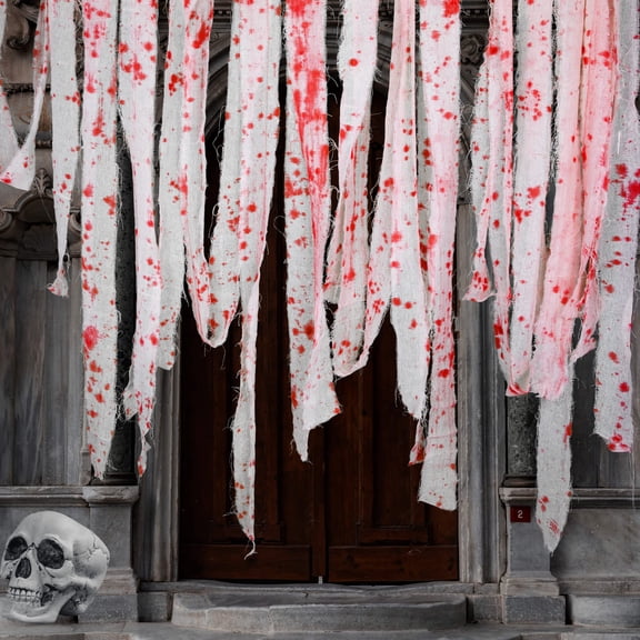 EBaokuup 82 ft Bloody Halloween Gauze Cloth for Haunted House Decor