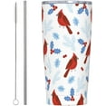 thumbnail image 2 of 20 Oz Insulated Tumbler with Lid and Straw, Christmas Northern Cardinals Mom Dad Iced Coffee Stainless Steel Vacuum Insulated Tumbler Cup Travel Mug for Hot and Cold, 2 of 6