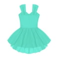 thumbnail image 3 of MSemis Kids Girls Sleeveless Ruched V-Neck Ballet Dance Gymnastic Leotards Dress, 3 of 4