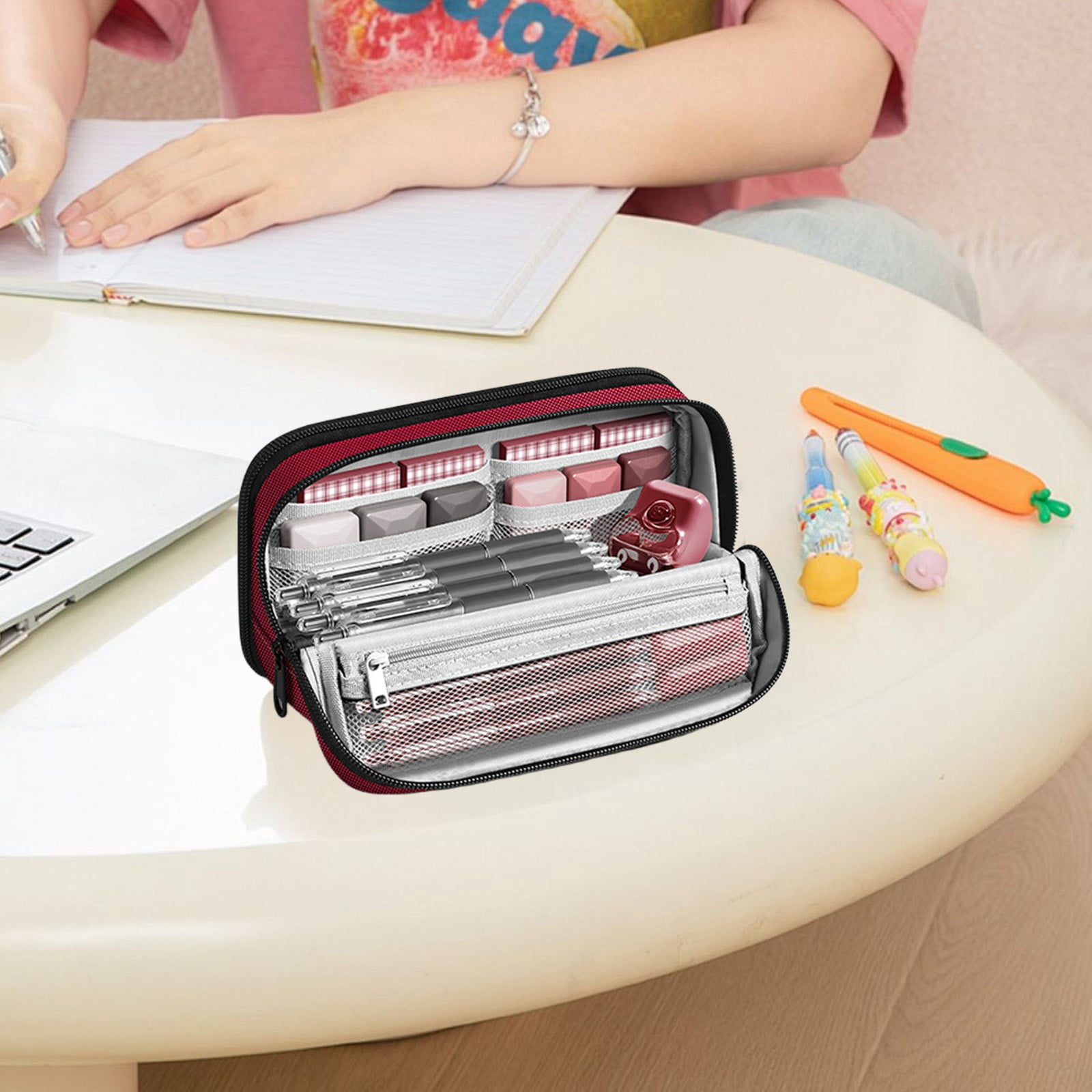 Cute Pen Pouch Pencil Case Organizer,Pencil Bag Organized Pencil Pouch,Japanese Pencil Case Stationary Bag for Home Office Schoolsupplies(1PC)