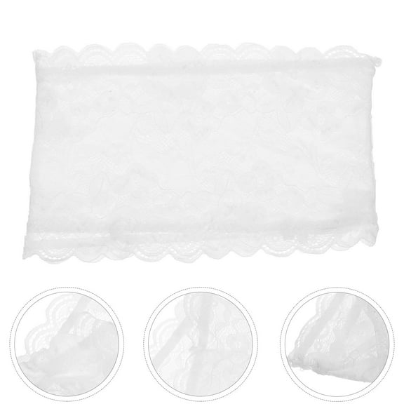 Mobutofu 1Set Strapless Bandeau Top Bandeau Tube Tops Bra White Lace No-padded Undergarment for Girls