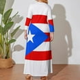 thumbnail image 4 of Puerto Rico Flag design - Beautiful Puerto Rico Long Sleeved Dress Woman dresses loose women's dress, 4 of 6