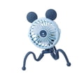 thumbnail image 2 of Ventilador de escritorio de velocidades con forma de luz nocturna, ventilador personal con clip para mochileros, cinta de correr, oficina Orejas redondas azules, 2 of 8