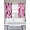 thumbnail image 5 of Abstract Art Sheer Curtains 45 Inches Long 2 Panels Impressionist Style Pink Water Ripple Light Filtering Semi Sheer Window Curtains Drapes for Bedroom Living Room 52"x45", 5 of 6