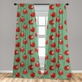 thumbnail image 4 of Ambesonne Fruits Print Curtains, Pop Art Pomegranate, Pair of 28"x95", Laurel Green Paprika, 4 of 4