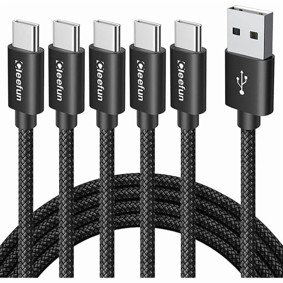 USB C Cable 3ft, 5-Pack USB A to Type C Charger Cord Fast Charging for iPhone 17 16 15 Pro Max Air Plus, for Samsung Galaxy S25 S24 S23 S22 S21 S20 S10 A17 A16 A15 A56 A55 A26 A35 A36 A71