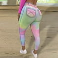 thumbnail image 3 of Hot Tie-dye Colorful Women's Imitation Denim Leggings Large Size Sports Yoga Pants, 3 of 5