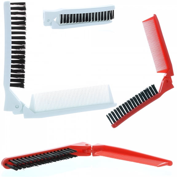 ACDANC 2 Folding Hair Compact Travel Brush Comb Pocket Size Car Purse Bag Styling Salon