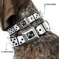 thumbnail image 2 of Buckle-Down Pet Collar, Dog Collar Metal Seatbelt Buckle, Dominoes Black White Black, 13 to 17 Inches 1.5 Inch Wide, 2 of 8