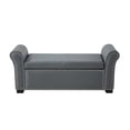 thumbnail image 3 of Inspired Home Noem Faux Leather Storage Bench Nailhead Trim, Grey, 3 of 9