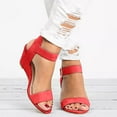 thumbnail image 5 of IUJSOY Heels for Women Open Toe Dress Shoes Platform Wedge Sandals Buckle Ankle Strap Pumps, 5 of 9