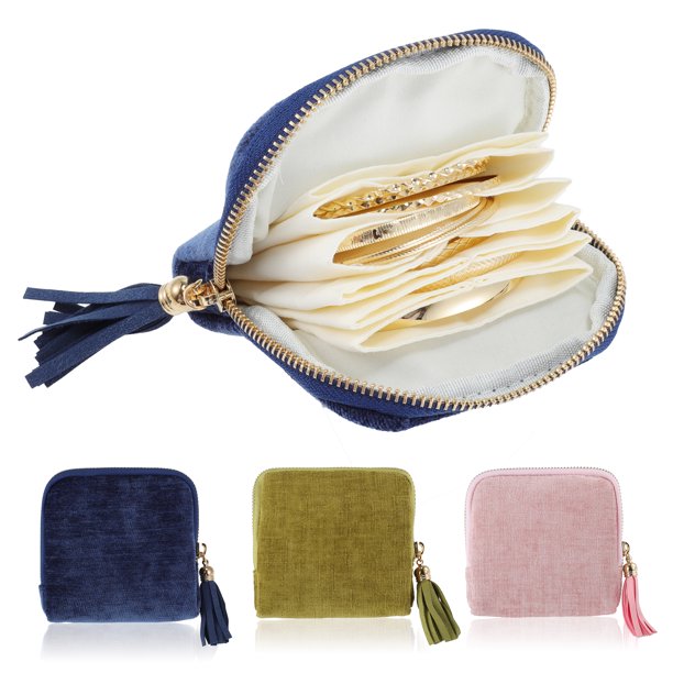 Estuche de Joyas de Viaje Único Bargains Organizador de Joyas Portátil con 6 Capas Independientes Pequeño Pouch para Almacenamiento de Collares Pulseras Anillos Aretes Idea de Regalo para Mujeres Azul