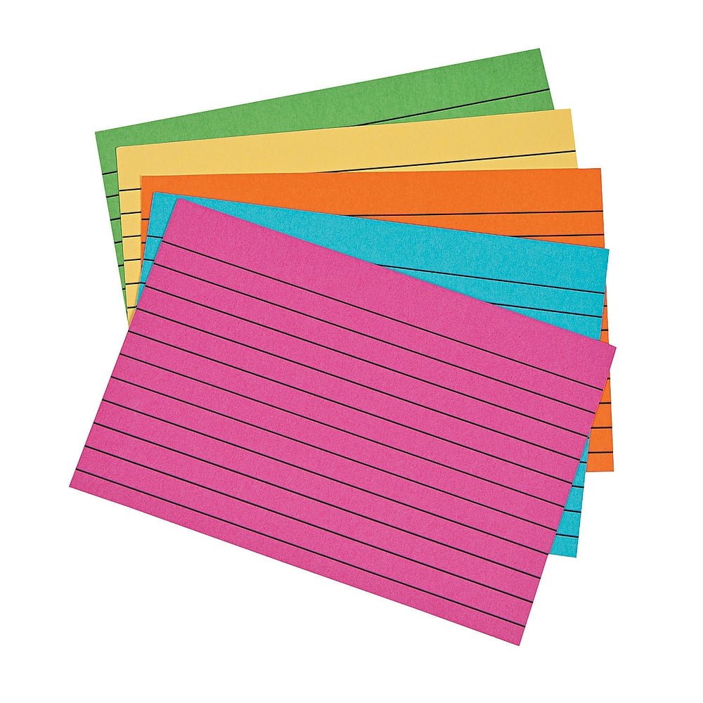 Bright Color Index Cards 4X6 Stationery 100 Pieces