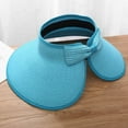 thumbnail image 2 of Sun Visors for Women Beach Hats Wide Brim Straw Hat Roll-up Foldable Ponytail with UV Protection Summer Travel Hat, 2 of 8