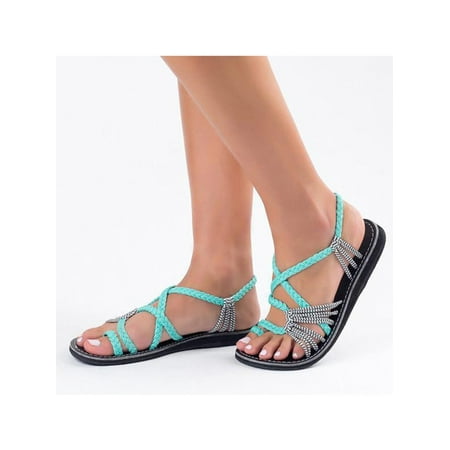

Colisha Women Flip Flops Bohemia Ankle Strap Causal Gladiator Sandals Beach Summer Shoes