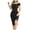 Black, variant on IROINNID Dresses For Women Evening Party Slimming Backless Off Shoulder Solid Short Sleeve Bodycon Dresses Summer