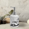 thumbnail image 3 of Ambesonne Black and White Soap Dispenser & Toothbrush Holder Set, Boy and Girl, 2 Pcs, Charcoal Grey White, 3 of 6