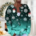 thumbnail image 2 of Womens Christmas Cardigan Festive Jacket With Reindeer Knitted Sweater Long Sleeve Cozy Xmas Festival Lightweight Sweaters, 2 of 5