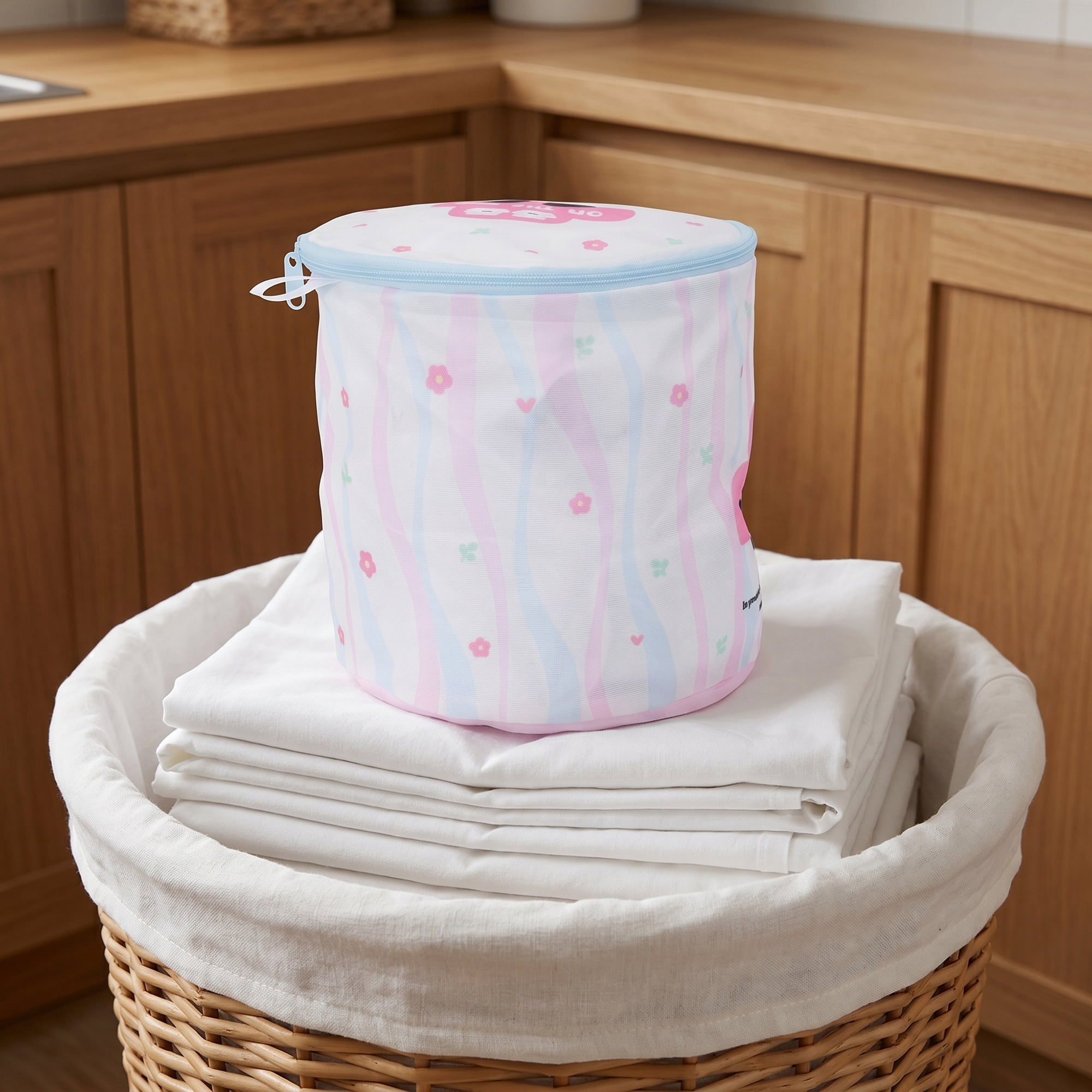 Unique Bargains 1Pcs Fine Mesh Zippered Bra Laundry Bag for Lingerie Pink 5.9" x 6.7"