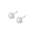 thumbnail image 3 of Pendientes de perlas de agua dulce naturales Pendientes de bombilla pequeña de plata esterlina S999 Pendientes delicados de sentido avanzado Joyería, 3 of 4