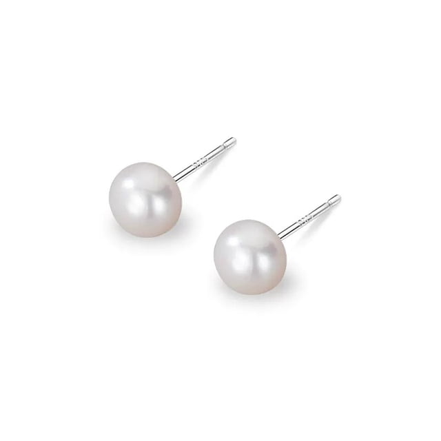 Pendientes de perlas de agua dulce naturales Pendientes de bombilla pequeña de plata esterlina S999 Pendientes delicados de sentido avanzado Joyería