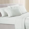 thumbnail image 2 of Tours 6 Piece Cotton Queen Size Sheet Set with Double Hem The Urban Port, White- Saltoro Sherpi, 2 of 2