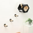 thumbnail image 3 of Cat Wall Shelves, Cat Shelves for Wall, Cat Wall Furniture, Cat Shelf with 3 Steps Scratcher Post, Cat Tree Hammock with Plush Wall Mounted, Climbing Shelf Wall Mount for Indoor Cats (Black), 3 of 8
