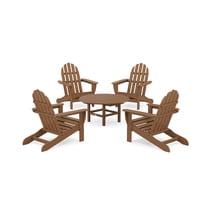 POLYWOOD Classic Adirondack 5-Piece Conversation Set in Teak
