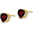 thumbnail image 2 of 14k Yellow Gold 8.2mm Heart Garnet earring - 8mm, 2 of 6