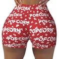 thumbnail image 2 of Daiia Popcorn2 Pattern Women's Workout Shorts Biker Shorts - High Waisted Workout Spandex Tummy Control Gym Running Yoga Shorts-Medium, 2 of 8