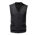 thumbnail image 4 of nsendm Mens Sweater Vest V Neck,Men's V-Neck Cotton Twist Knit Sweater Vest Trim, 4 of 5