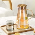 thumbnail image 4 of Bilqis Deals Glass Pitcher With Lid 2 Liter Large Capacity Hot And Cold Pitcher With Handle For Homemade Beverages Juices Iced Tea And Milk, 4 of 7