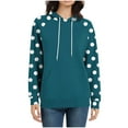 thumbnail image 4 of jtjvou Hoodie for Women Long Sleeve Polka Dots Pullover Sweatshirt Casual Oversized Tops 2025 Fashion Outfits Green S, 4 of 6