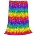thumbnail image 2 of Honeii Bright Rainbow Print Fleece Blanket - Throw Blanket for Bed, Sofa, Couch, Camping, and Travel , Microplush Ultra Soft Warm Blanket-50"x40", 2 of 7