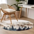 thumbnail image 4 of Round Rugs 3Ft, Tan Trees Forest Round Area Rug Washable Indoor Throw Carpet, Mountain Woods Natural Scenery Small Non Slip Circle Rug for Bedroom Living Room Home Decor Aesthetic, 4 of 8