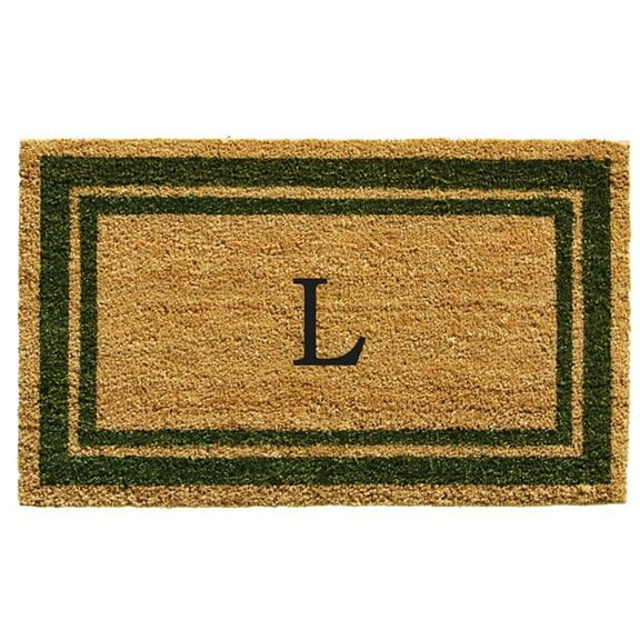 Calloway Mills Sage Green Border 24" x 36" Monogram Outdoor Doormat (Letter M)