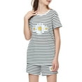 thumbnail image 2 of Beezizac Pajamas for Teen Girls Trendy Daisy Stripe Summer Jammies PJ Set Big Kid Size 4T, 2 of 8