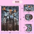 thumbnail image 2 of Juego de 4 cortinas de ducha de la familia Addams con alfombra antideslizante, tapa de inodoro y alfombrilla de baño absorbente en forma de U, cortinas de ducha de tela impermeables con 12 ganchos, 2 of 5