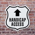 thumbnail image 4 of Handicap Access Up 6 inch X 6 inch Shield Shaped Commercial Grade Plastic Sign Weather Resistant Made in the USA, 4 of 6