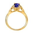 thumbnail image 2 of AoneJewelry 0.85 Carat Oval Shape Created Tanzanite and Diamond Ring In 10K Solid Rose, White & Yellow Gold, 2 of 5