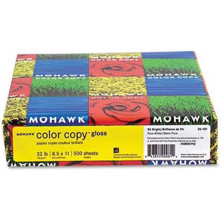 Mohawk Color Copy Gloss Paper, 32 Lb, 8.5 X 11 Inches, Bright White, 500 Sheets Per Ream