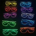 thumbnail image 3 of Gafas luminosas estilo uña de arroz transparente, gafas LED intermitentes, gafas de luz fría EL, gafas de actuación de salto de discoteca, porristas, 3 of 5