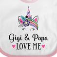 thumbnail image 4 of Inktastic Gigi and Papa Love Me Unicorn Girls Baby Bib, 4 of 4