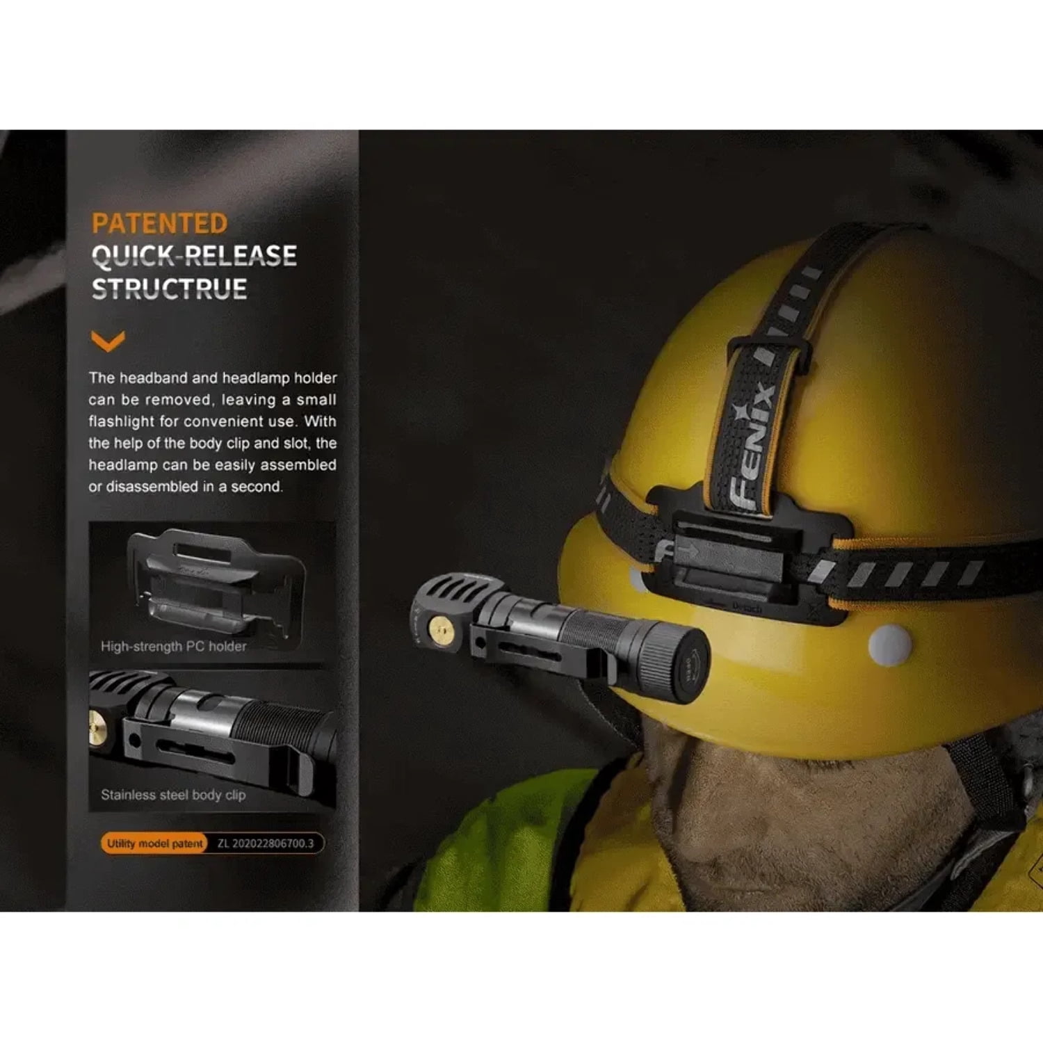 Fenix Lighting Industrial Headlamp,Al Body,Spot Beam HM61R V2.0