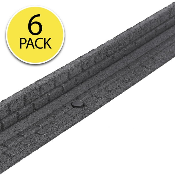 Rubberific Brickface Rubber Landscape Edging, Gray, 4' Garden Border