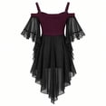 thumbnail image 5 of Gaexia Girls Gothic Vampire Halloween Dress, Black High-Low Chiffon Dress-Up Outfit for Kids, Lightweight Chiffon, for Halloween Trick-or-Treat, 5 of 5
