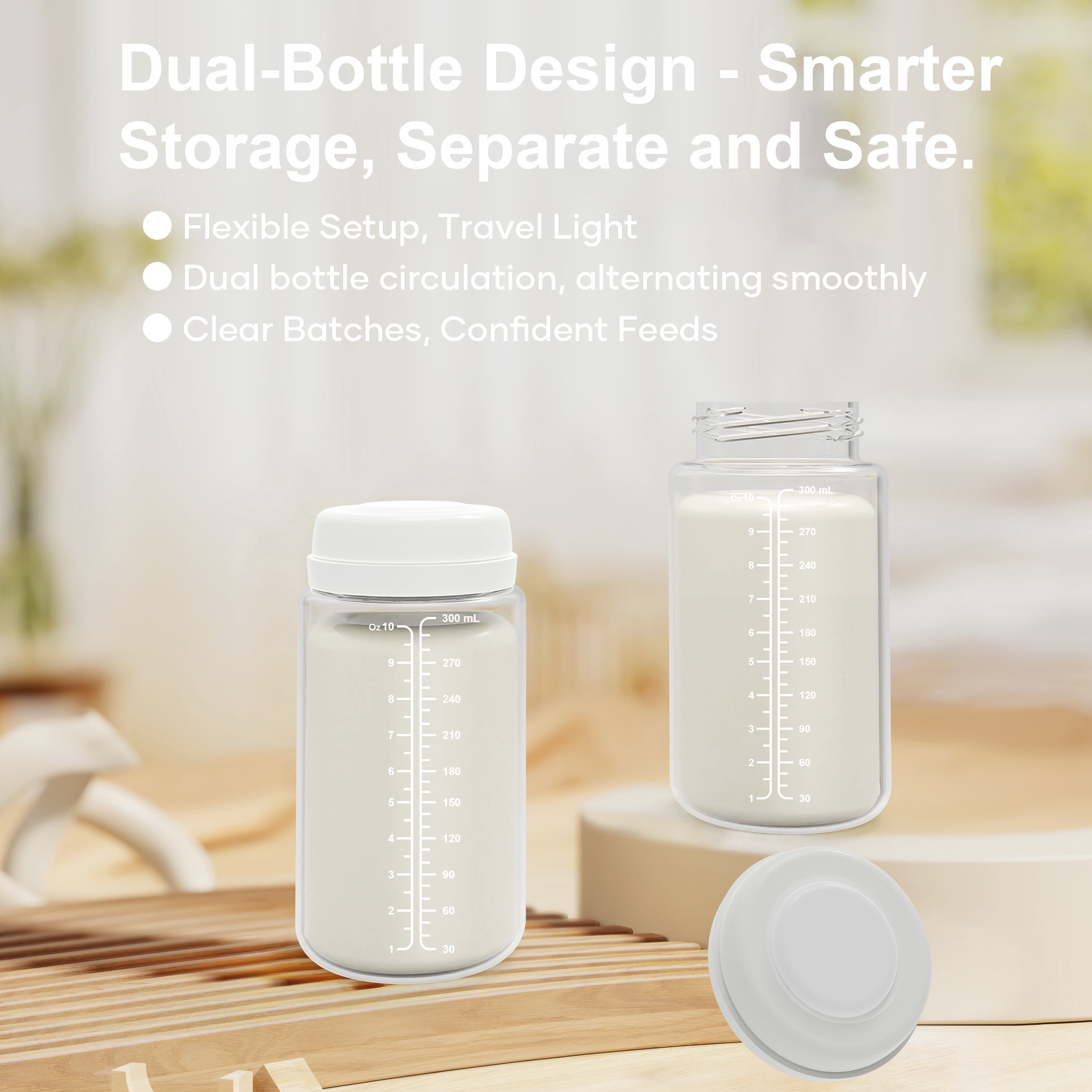 Topritt Portable Breast Milk Cooler Bottle, Mom Breastfeeding Outdoor Travel, 24 Hour 360°Continuous Cooling, 20oz Breastmilk Chiller, with 2 BPA Free Baby Bottles for Storage