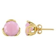 thumbnail image 2 of Gold Over Sterling Silver with Natural Pink Opal Stud Earring, 2 of 3