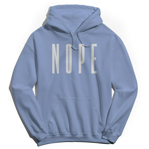 Nope Humor Graphic Light Blue Men's Crewneck Sweatshirt Hoodie